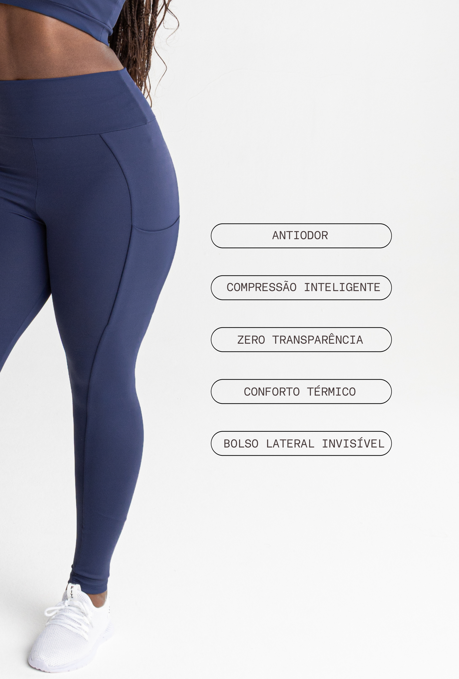 LipLegging com Bolso azul marinho - beneficios