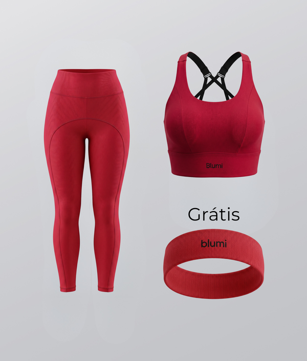 Kit - LipLegging + Top de Alta Sustentação - Cereja