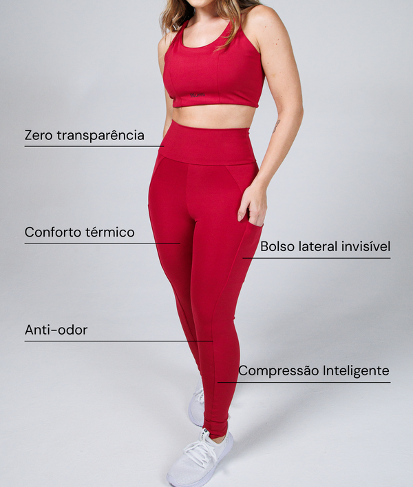 LipLegging com Bolso - Cereja