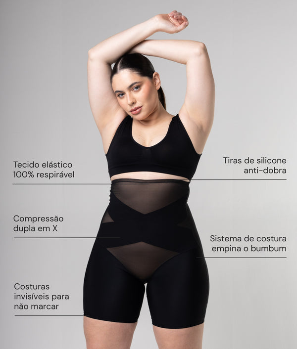 Compre Short Modelador Compressão em X Ganhe Calcinha Modeladora Compressão em X