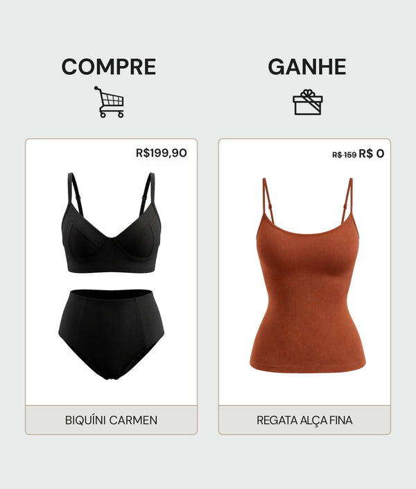 Compre Biquíni Modelador Ganhe Regata Modeladora (Alça Fina) - Exclusivo
