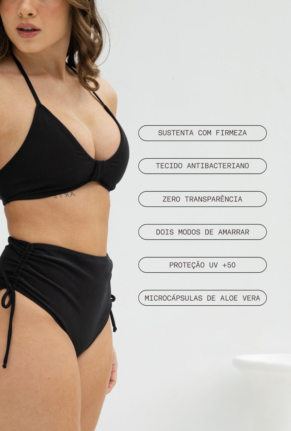 Top Biquíni Alça Fina Preto – benefícios